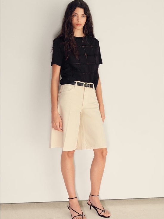 Mango Tops - NWT (size small) Mango EMBROIDERED DETAIL T-SHIRT